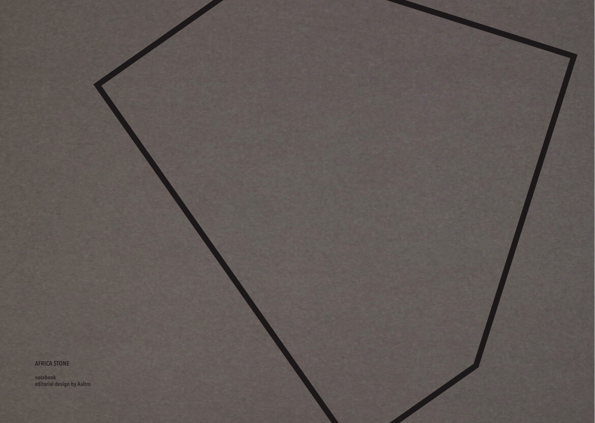 Africa Stone notebook — the symbol applied on stone-toned paper