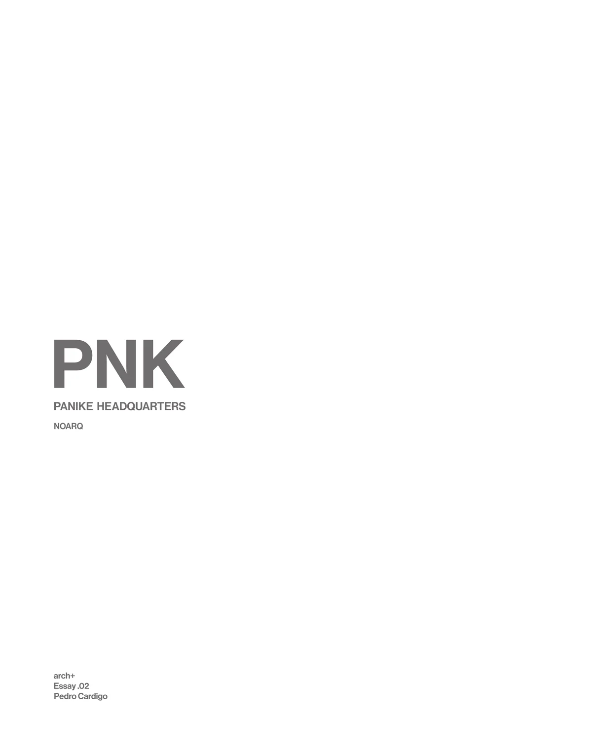 PNK title page