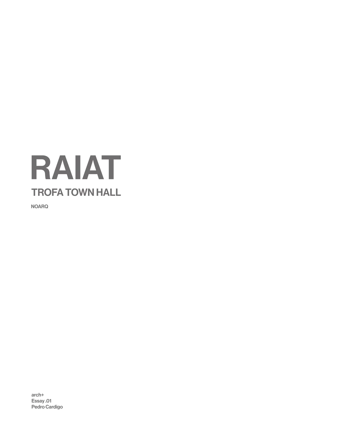 RAIAT title page